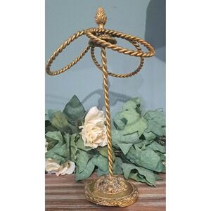 Vintage Golden Metal Towel Holder Three Ring